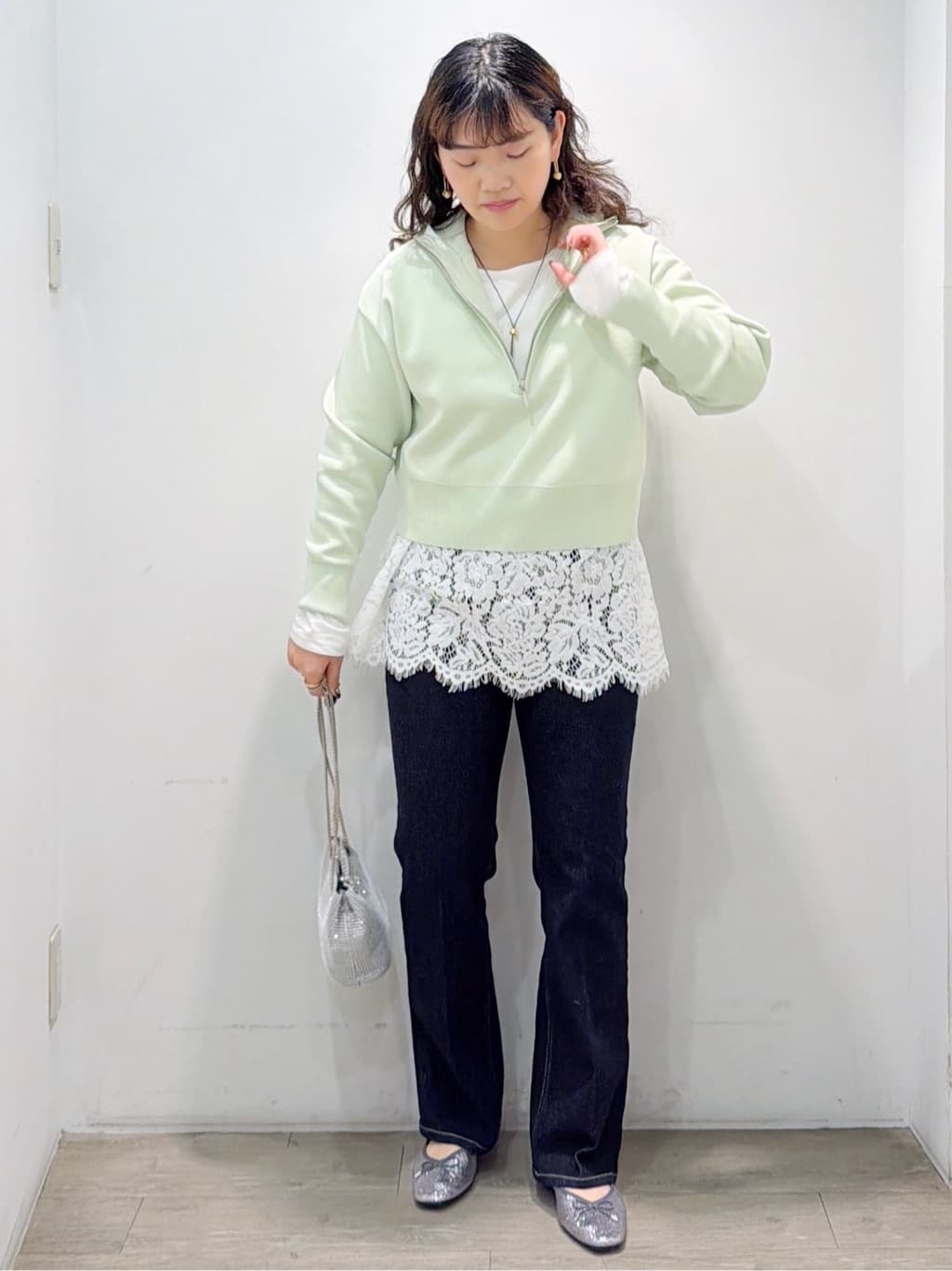 sumicaさんの「OPAQUE.CLIP｜ハーフZIP刺繍ロゴニット【洗濯機OK】」を使ったコーディネート
