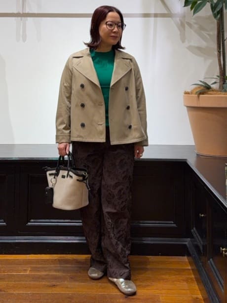 Asamiさんの「DRESSTERIOR｜【ウォッシャブル/撥水素材】Aラインショートトレンチジャケット」を使ったコーディネート