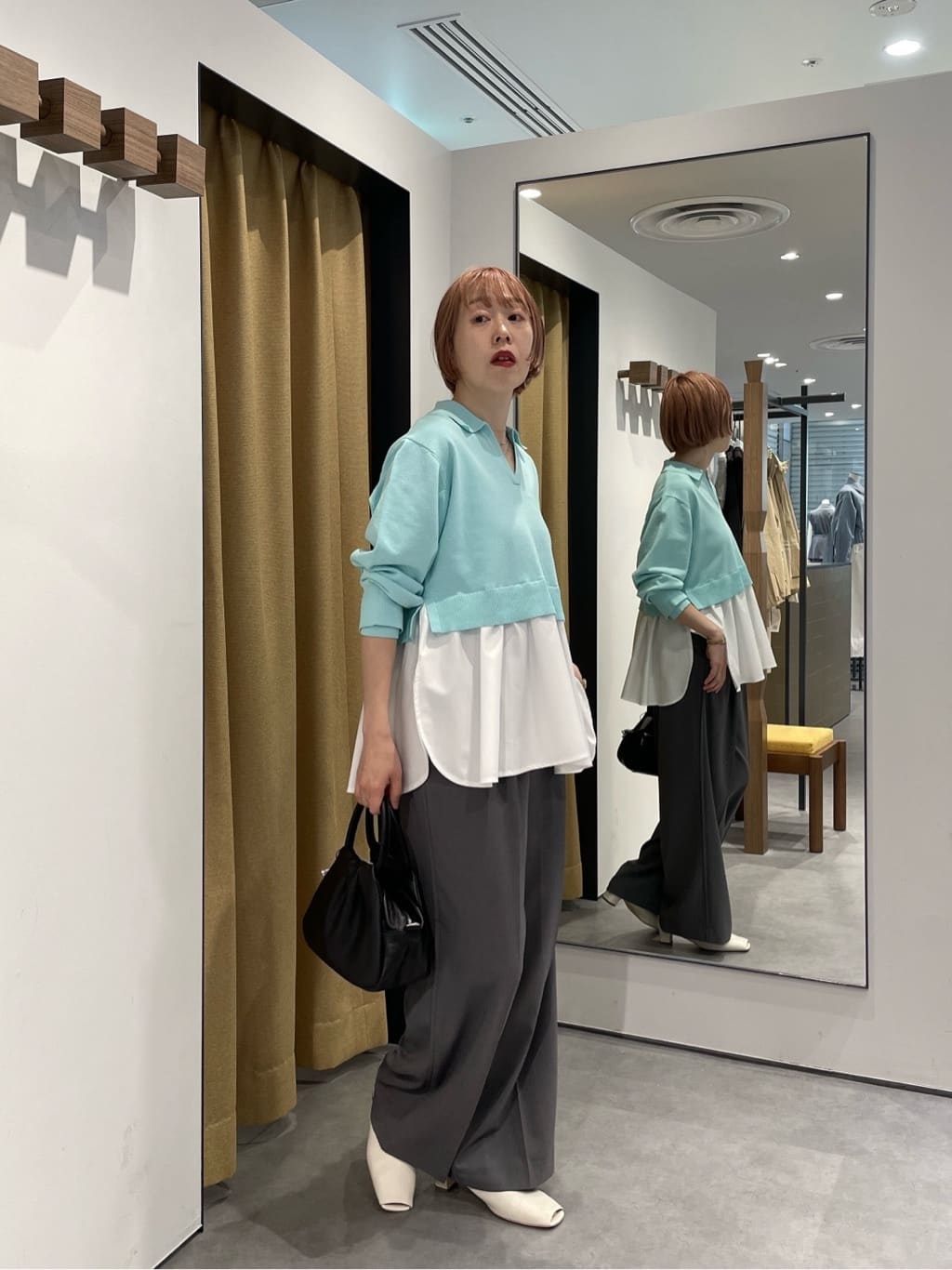mikuさんの「INDIVI｜Comfy SET UP｜イージーストレートワイドパンツ【セットアップ対応／通勤／カセット服／接触冷」を使ったコーディネート