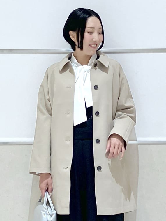 eriko さんの「Dessin｜【花粉ガード/撥水加工/洗える】ステンカラースプリングコート」を使ったコーディネート