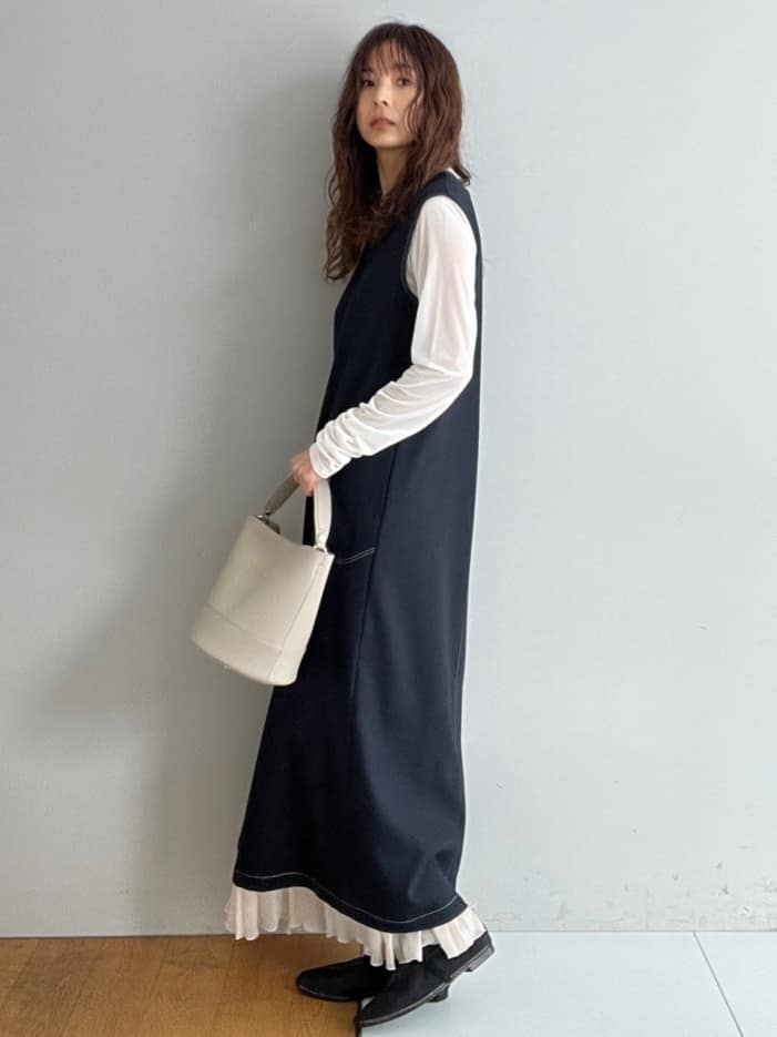 misaさんの「DRESSTERIOR｜【セットアップ可/UVカット/接触冷感/吸水速乾】ウォッシャブル Iラインワンピース」を使ったコーディネート