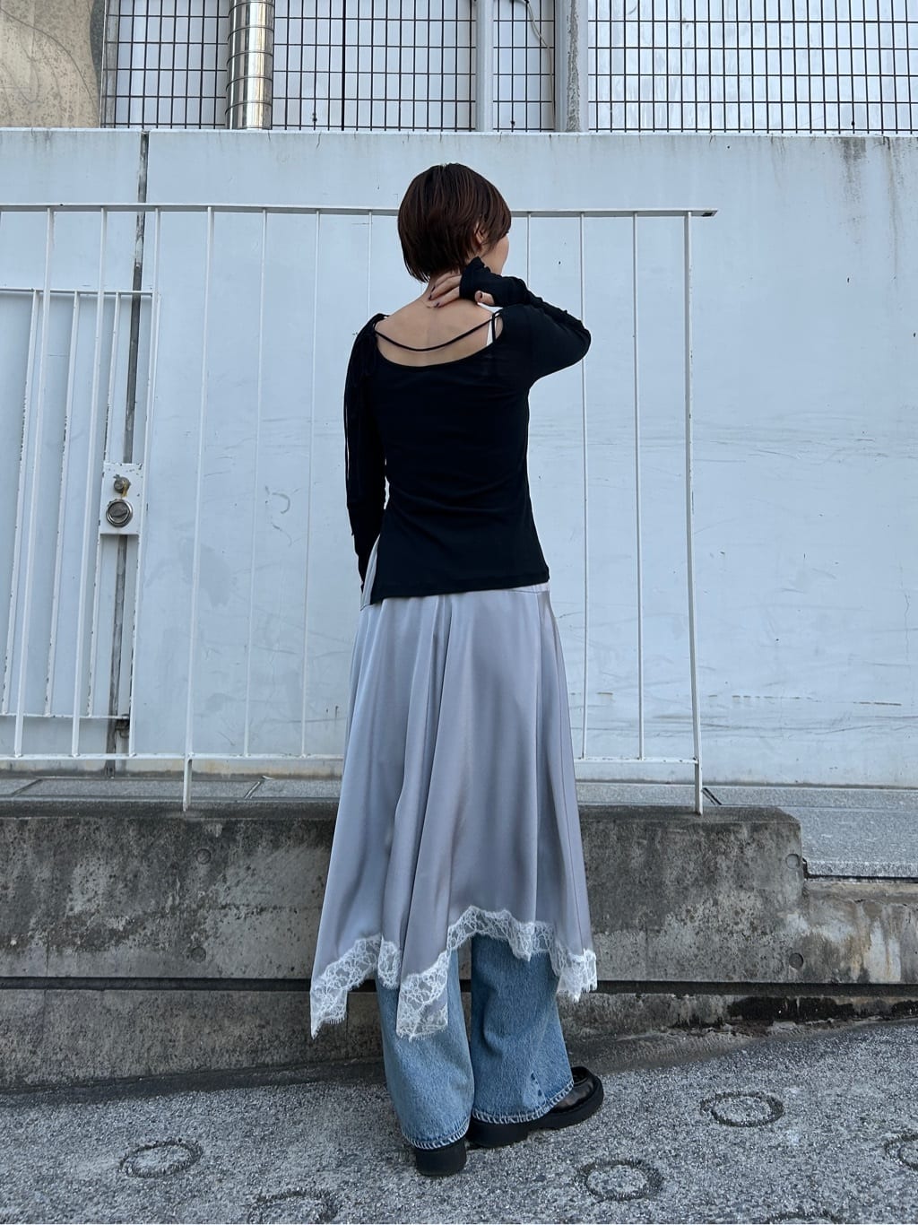 harunaさんの「CODE A｜jersey ribbon pullover」を使ったコーディネート