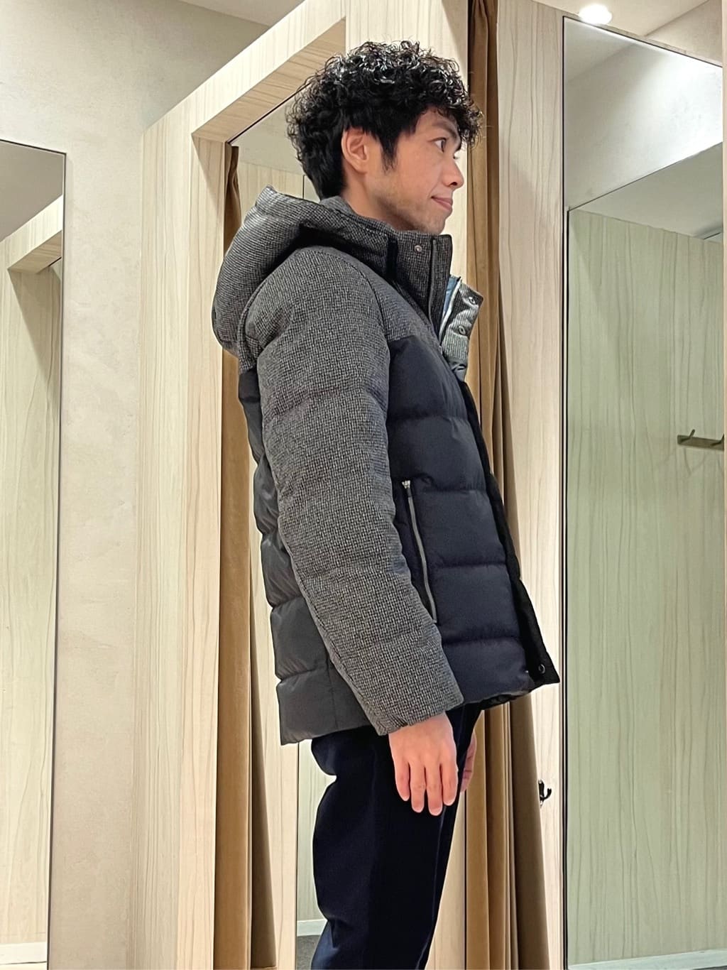 URAさんの「TAKEO KIKUCHI｜カラーコンビ ダウンブルゾン」を使ったコーディネート