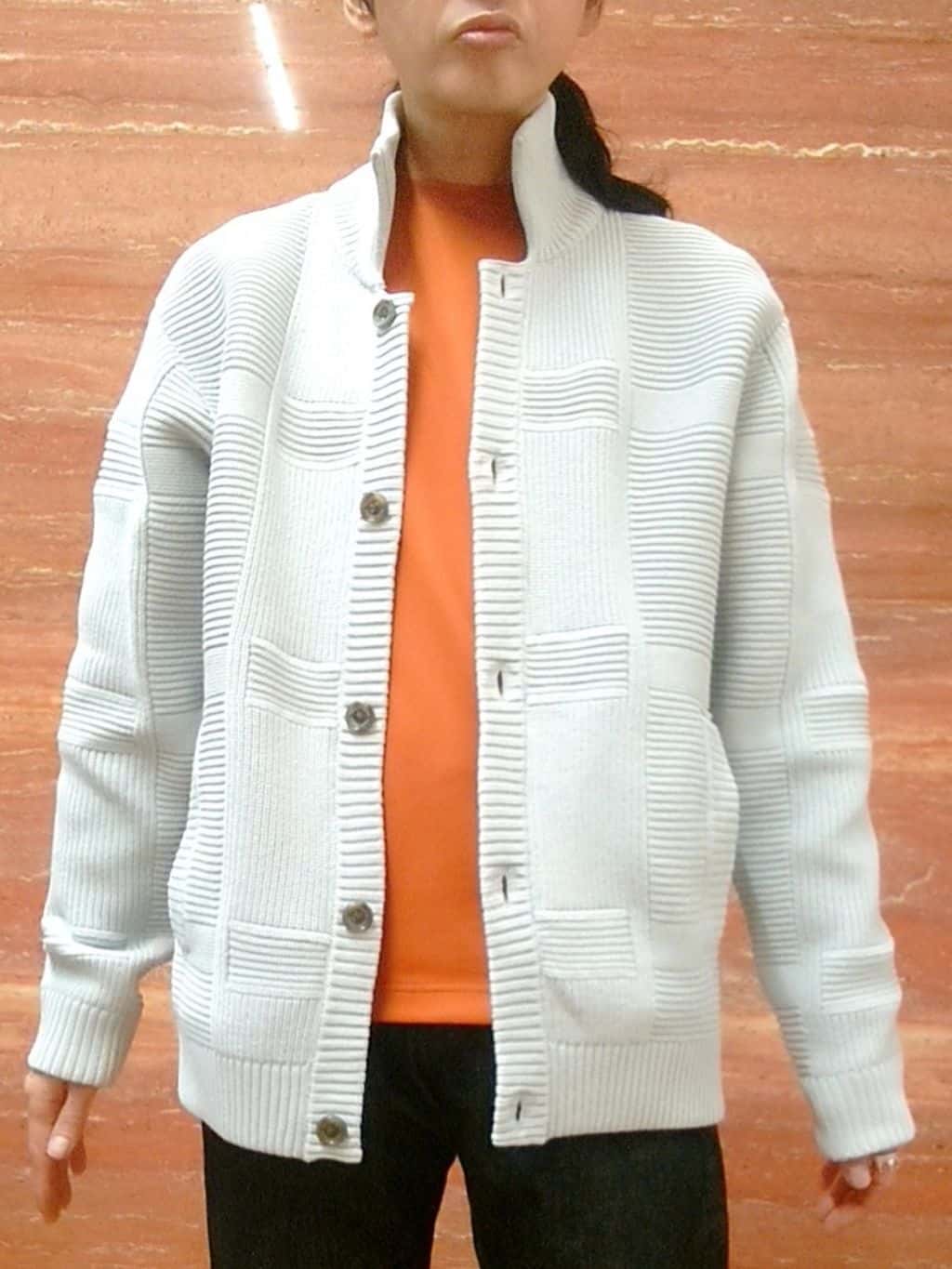 かしげるさんの「TAKEO KIKUCHI｜畦編みチェック ニットカーディガン」を使ったコーディネート