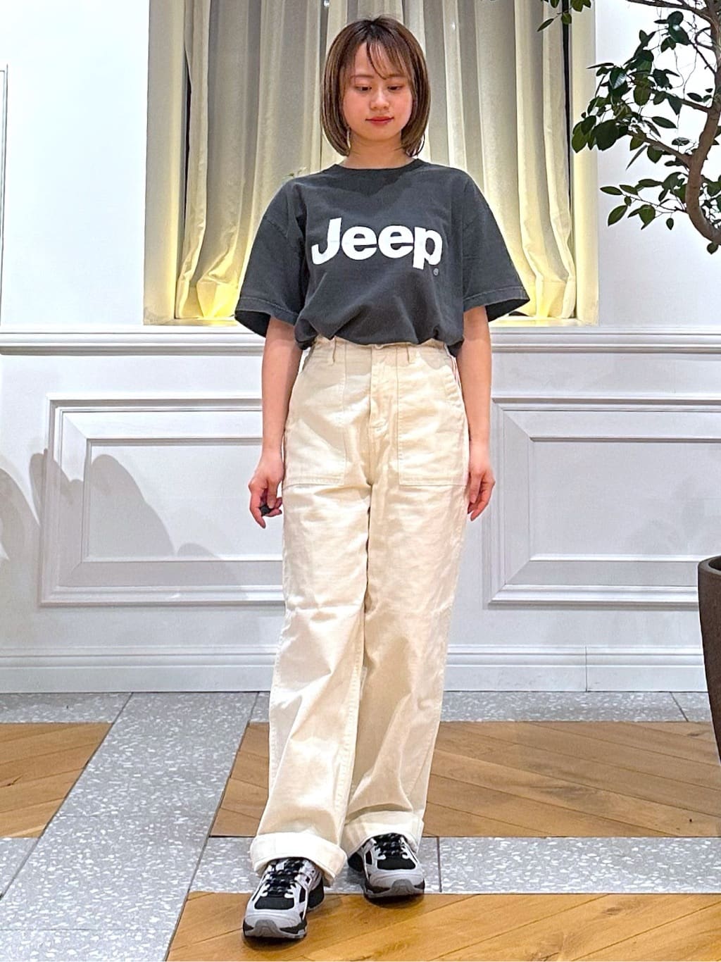 なべこさんの「DRESSTERIOR｜【セットアップ可】リネンブレンドダブルブレストジャケット」を使ったコーディネート