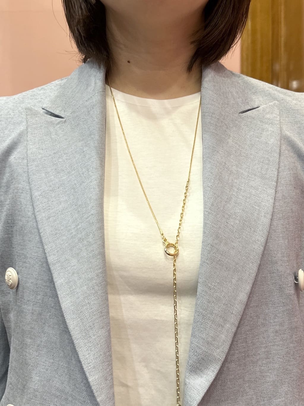 komatsuさんの「DRESSTERIOR｜【セットアップ可】リネンブレンドダブルブレストジャケット」を使ったコーディネート