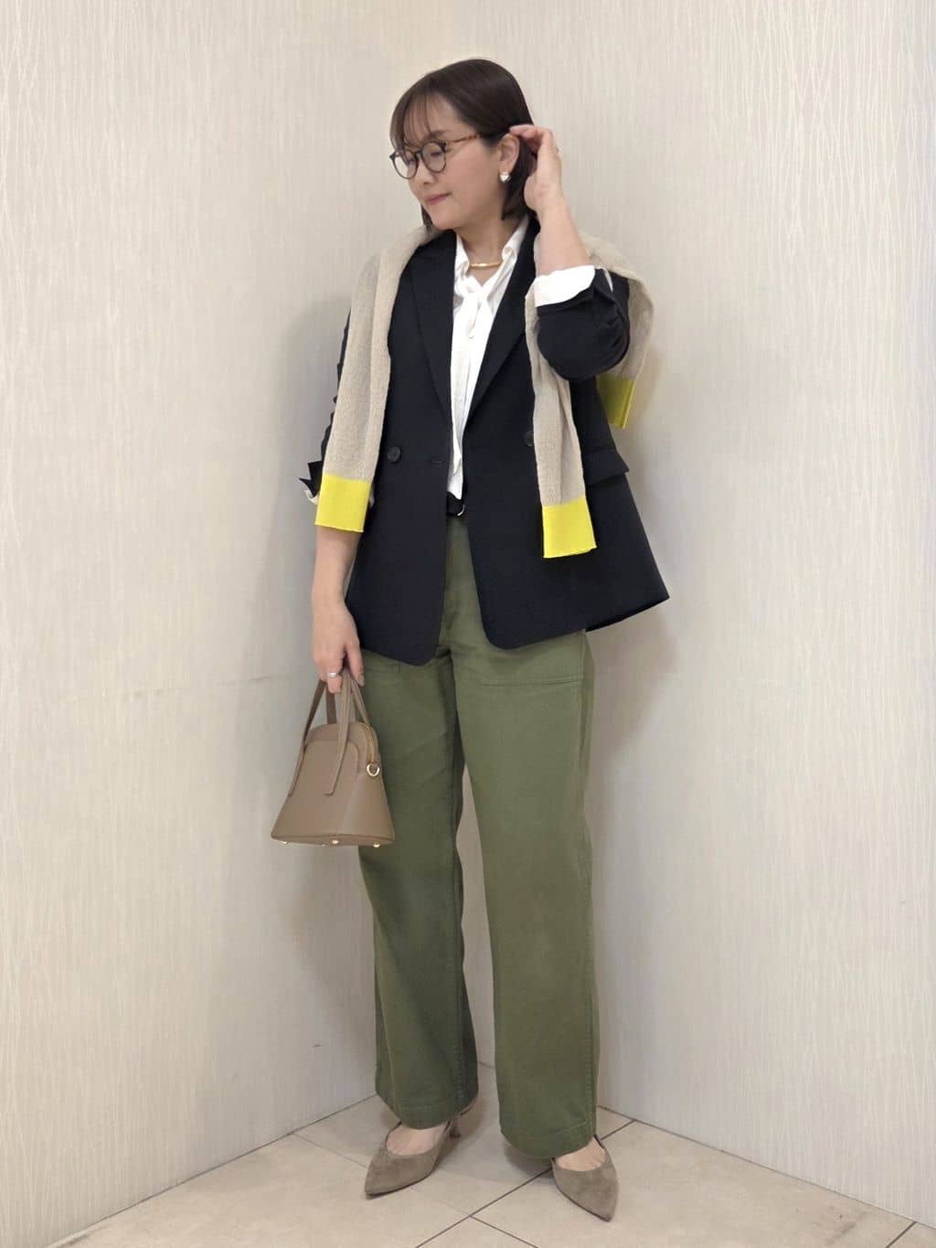 naokoさんの「UNTITLED｜◆【洗える/接触冷感】リラックスボウタイブラウス」を使ったコーディネート