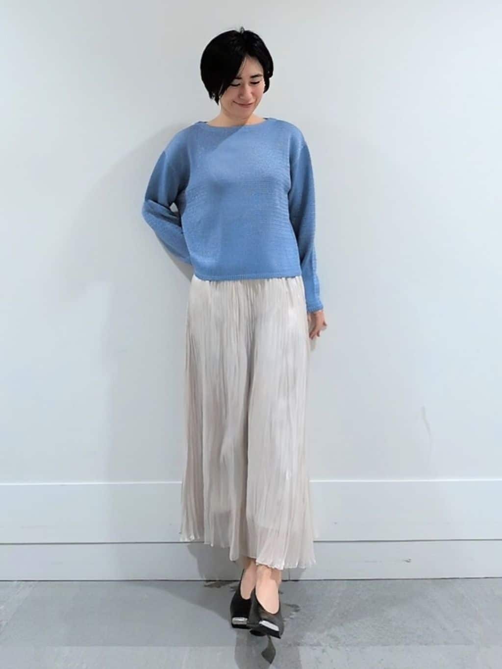 ミズタさんの「UNTITLED｜◆【洗える/光沢感】ファンシーヤーンニット」を使ったコーディネート
