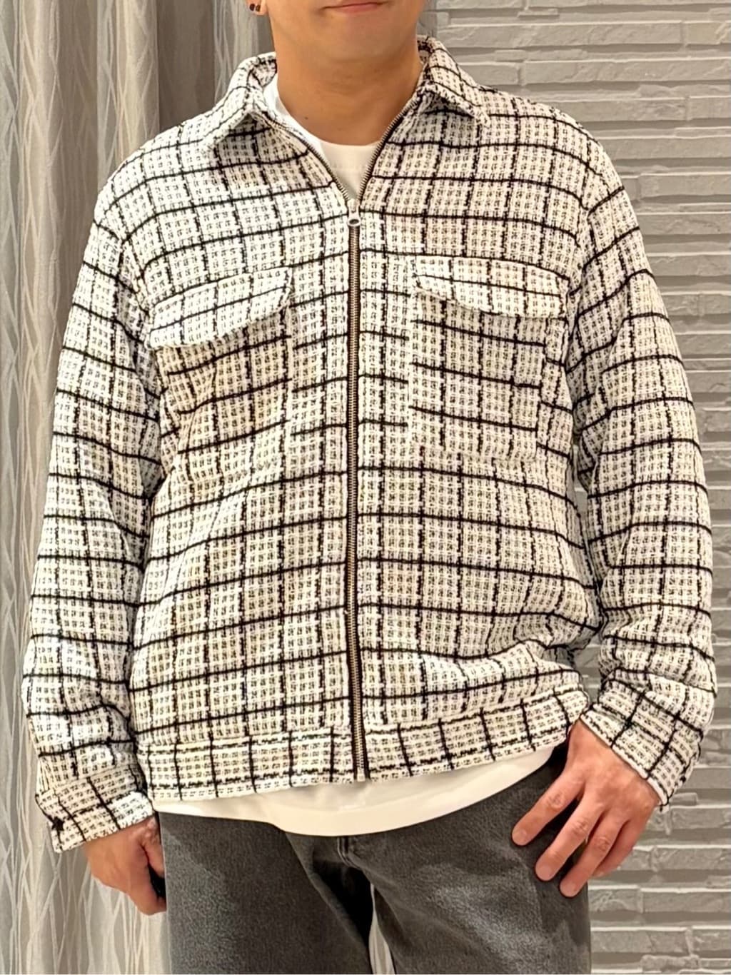 Pーyamaさんの「THE SHOP TK｜【カジュアルに上品さをプラス】変わり織ツイードブルゾン　洗濯機OK」を使ったコーディネート