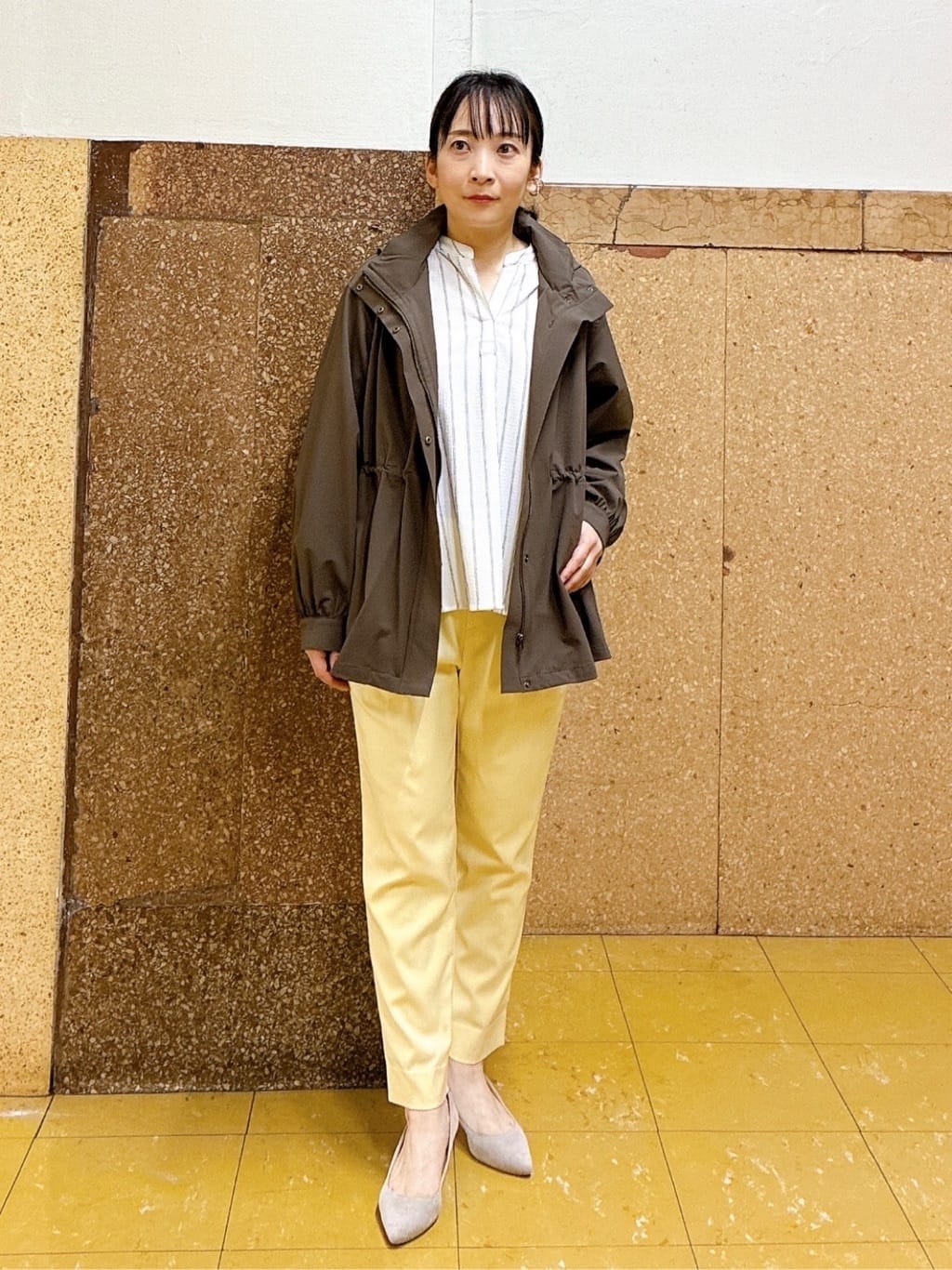 hattoriさんの「INDIVI｜【洗える／着心地楽ちん】ブラウス風ストライプカットソートップス」を使ったコーディネート