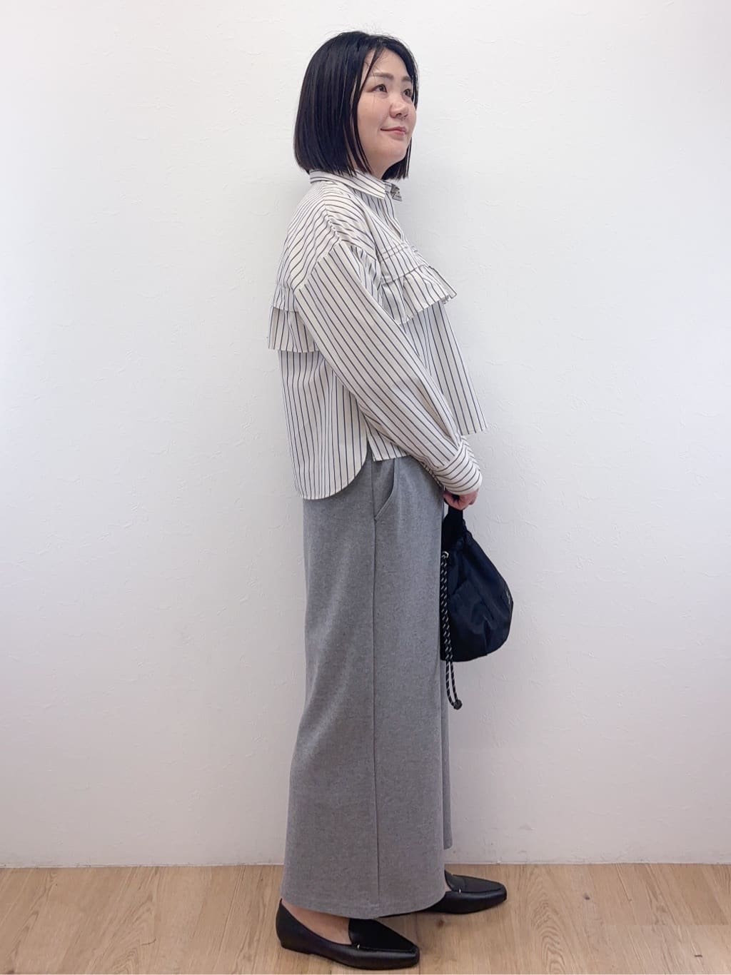 Takeさんの「OPAQUE.CLIP｜タックフリルシャツ【洗濯機OK】」を使ったコーディネート