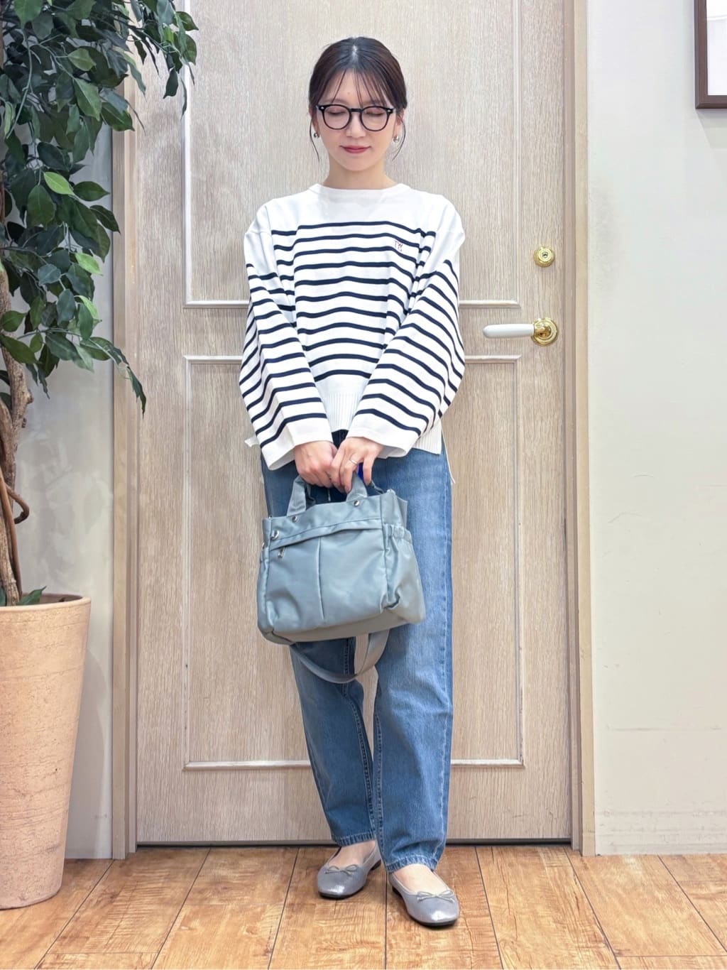 なみさんの「SHOO･LA･RUE｜楽にきちんと見られたい　大人カジュアルボーダーニット」を使ったコーディネート