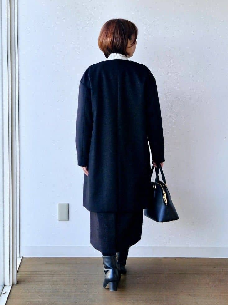 やじまさんの「UNTITLED｜【洗える/細見え】ツイード ジャンパースカート」を使ったコーディネート