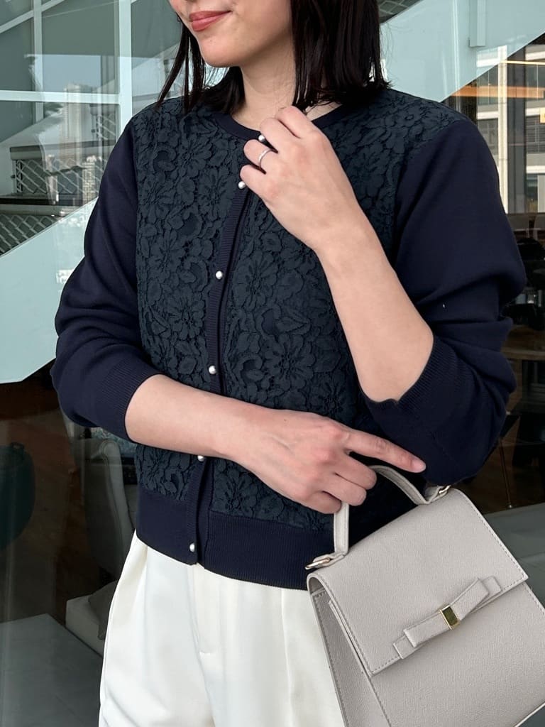 shinoさんの「Couture brooch｜【洗える】コードレース カーディガン」を使ったコーディネート