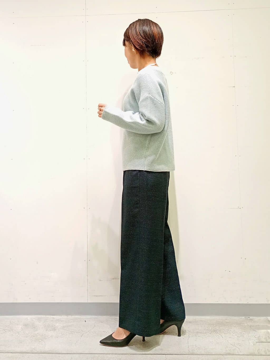 Kさんの「INDIVI｜【洗える／大人ラメ】カラーMIXボトルネックニット」を使ったコーディネート