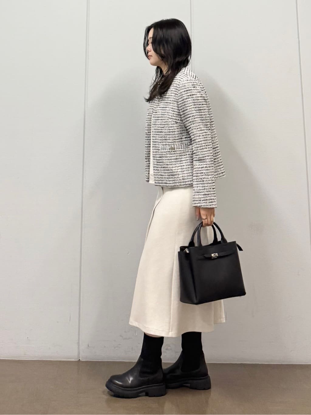 mizukiさんの「INDIVI｜【セレモニー／洗える】ミックスツイードライトジャケット」を使ったコーディネート