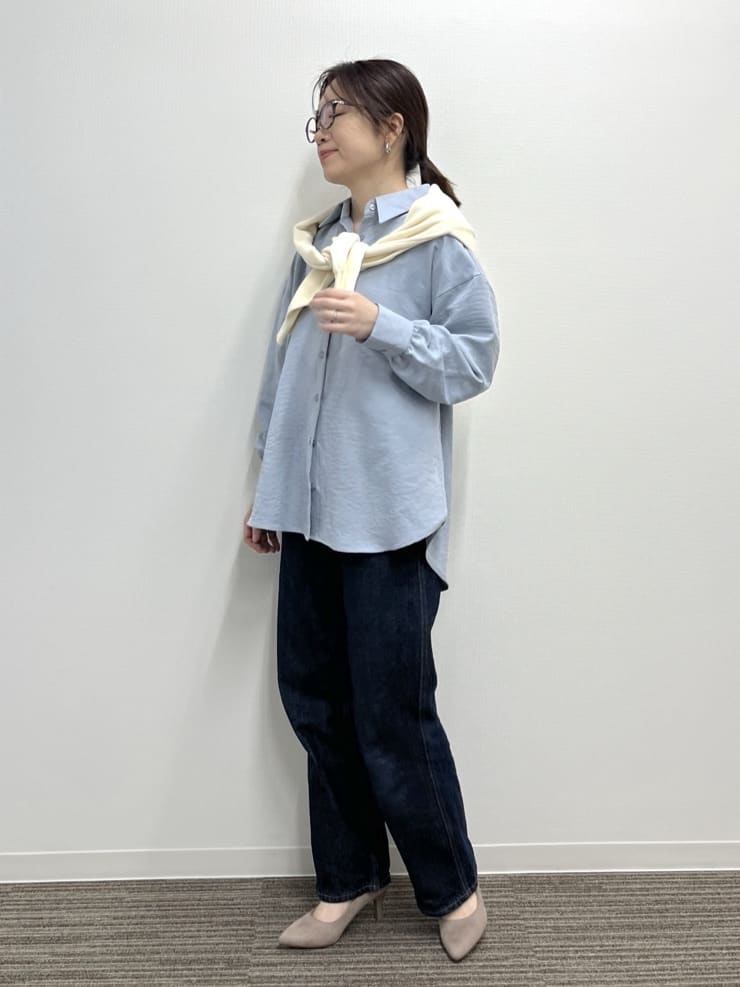 saoriさんの「【セットアップ可】サテンピーチシャツ」を使ったコーディネート