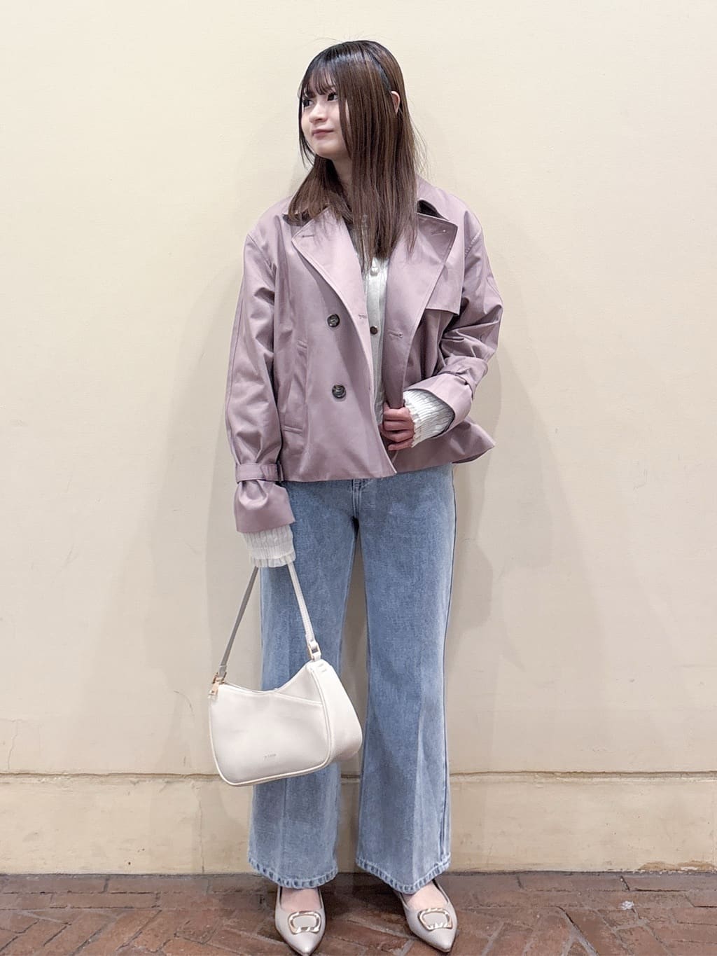 shiuさんの「OPAQUE.CLIP｜《丈が選べる》ストレートデニムパンツ【洗濯機洗い可】」を使ったコーディネート