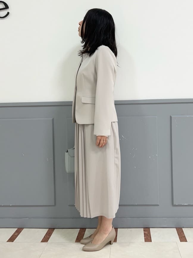 yuuさんの「grove｜【マシンウォッシュ／防シワ/SS-3L】ストレッチノーカラージャケット」を使ったコーディネート