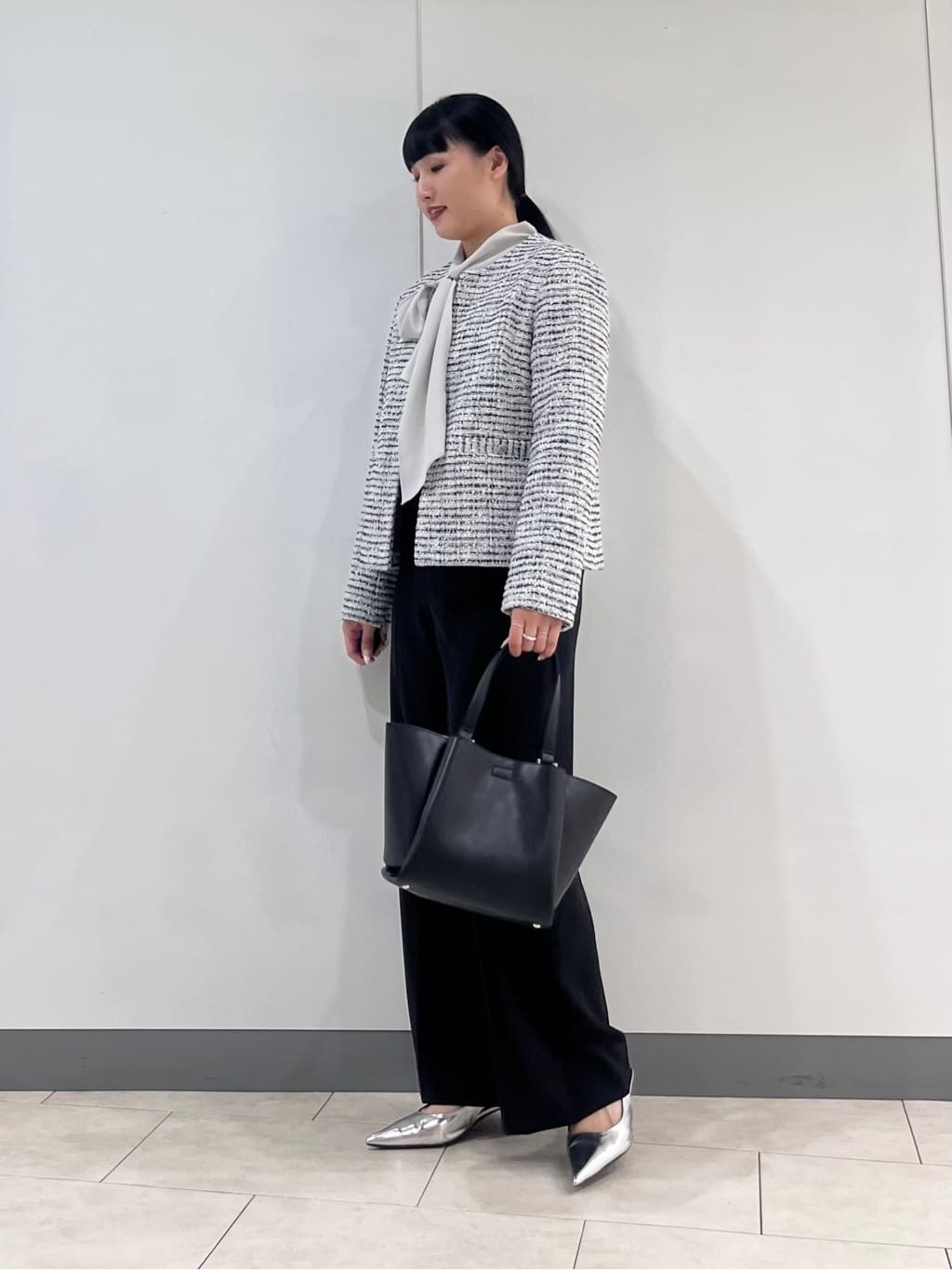hasuさんの「INDIVI｜【セレモニー／洗える】ミックスツイードライトジャケット」を使ったコーディネート