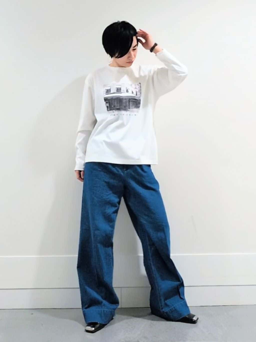 ミズタさんの「UNTITLED｜【コットン100/洗える】フォトロングTシャツ」を使ったコーディネート