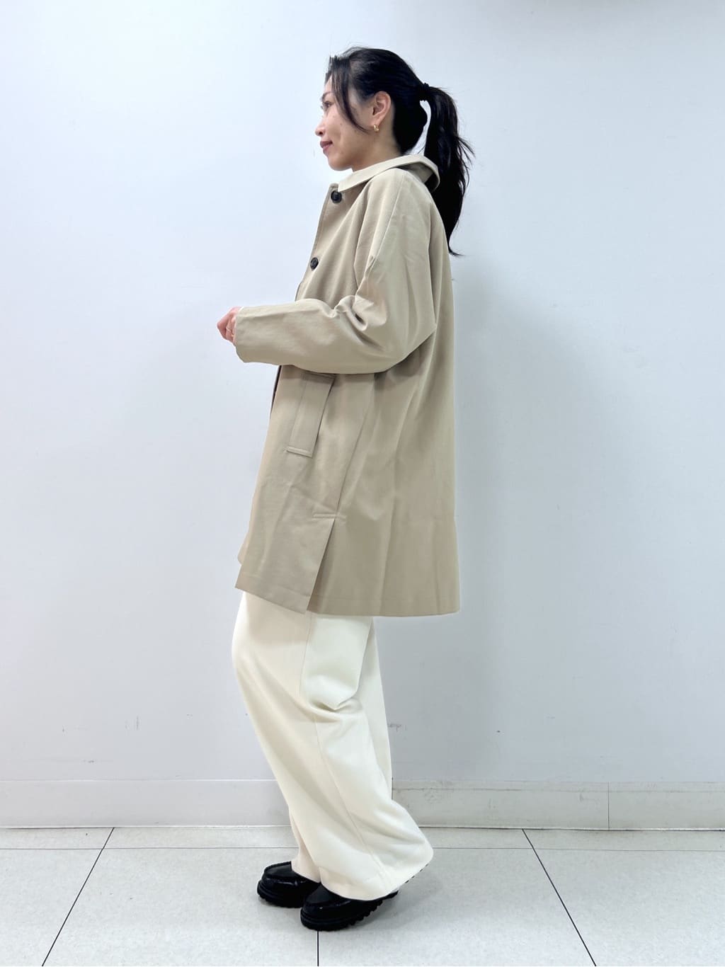 Kaiさんの「Dessin｜【花粉ガード/撥水加工/洗える】ステンカラースプリングコート」を使ったコーディネート