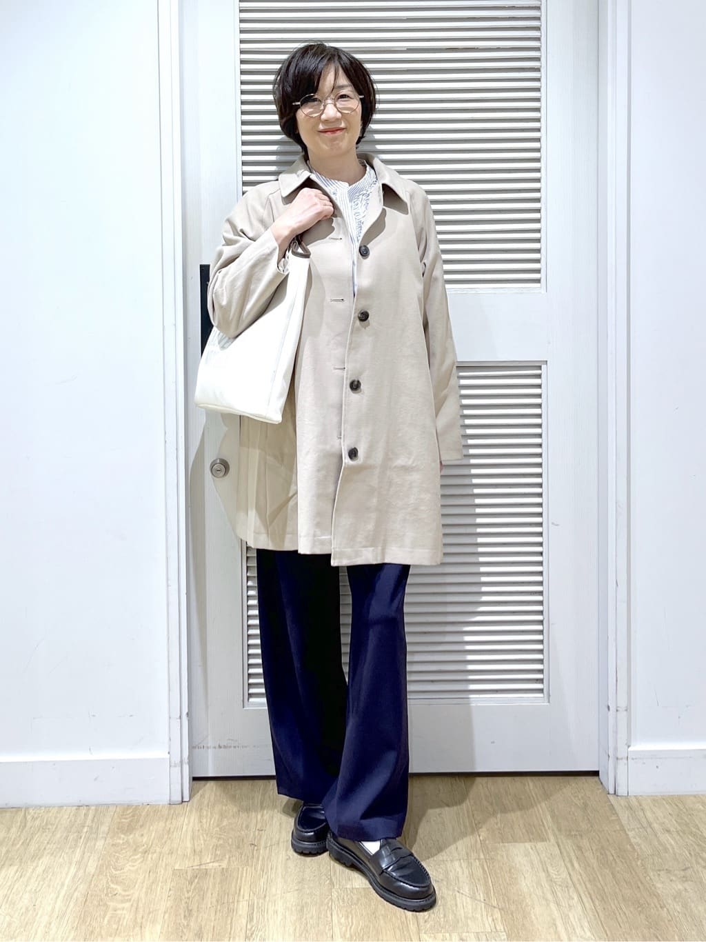 Miyazakiさんの「Dessin｜【花粉ガード/撥水加工/洗える】ステンカラースプリングコート」を使ったコーディネート