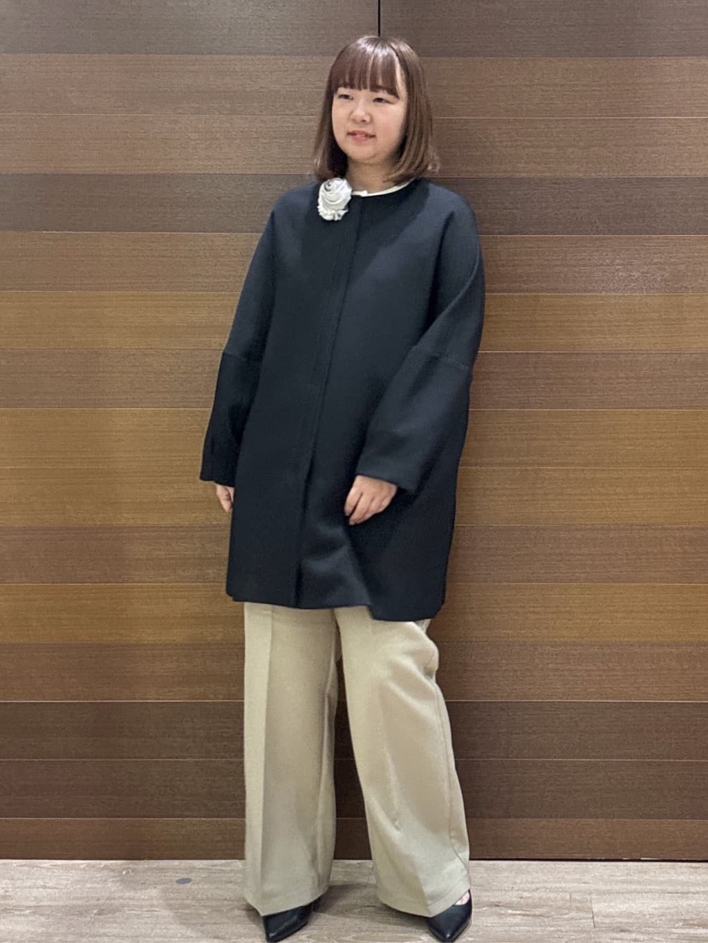yumeさんの「OPAQUE.CLIP｜フォルムスリーブミドルコート【洗濯機OK】」を使ったコーディネート