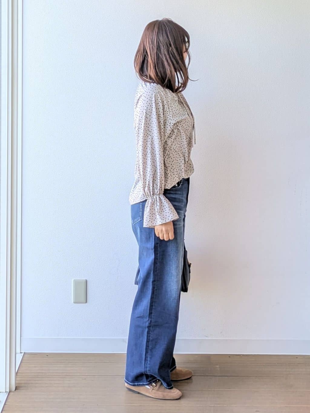 なみきさんの「UNTITLED｜◆【洗える/セットアップ可】ランダムドットブラウス」を使ったコーディネート