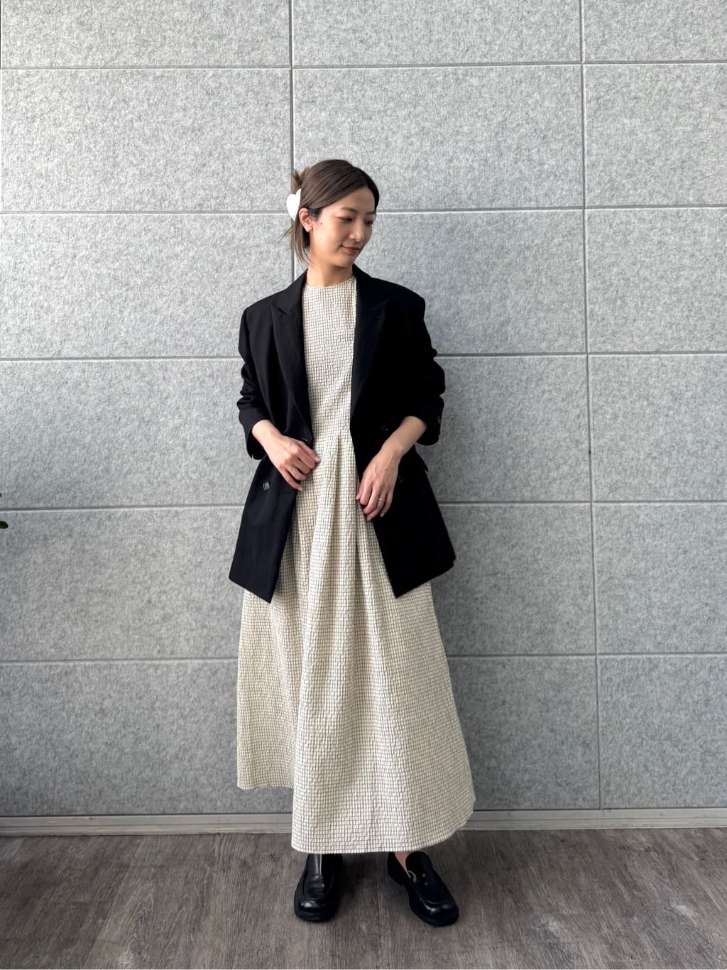 uchi__yamaさんの「CODE A｜shoulder ribbon dress」を使ったコーディネート