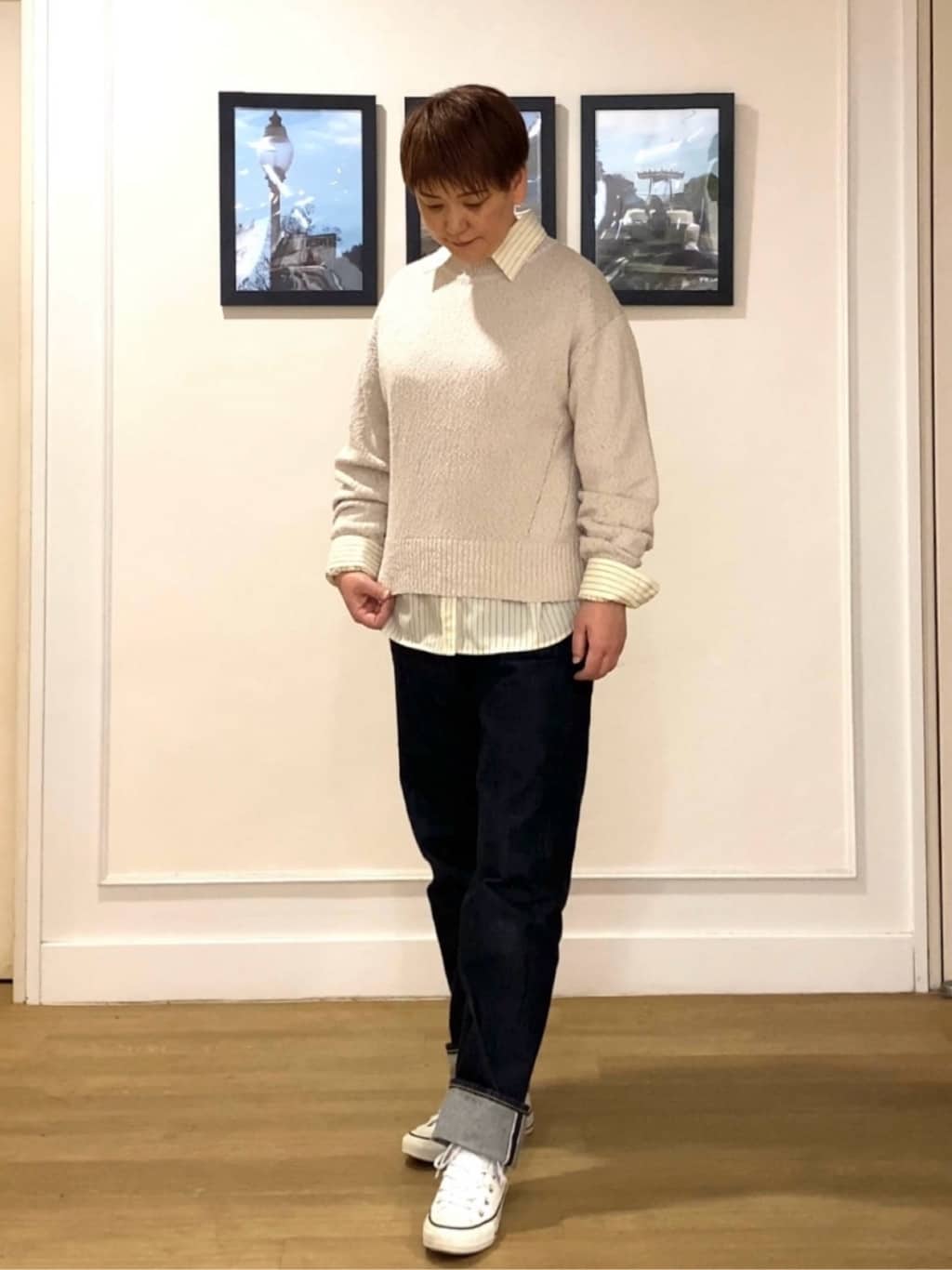Hiroさんの「Dessin｜【洗える】ローゲージコットンニット」を使ったコーディネート
