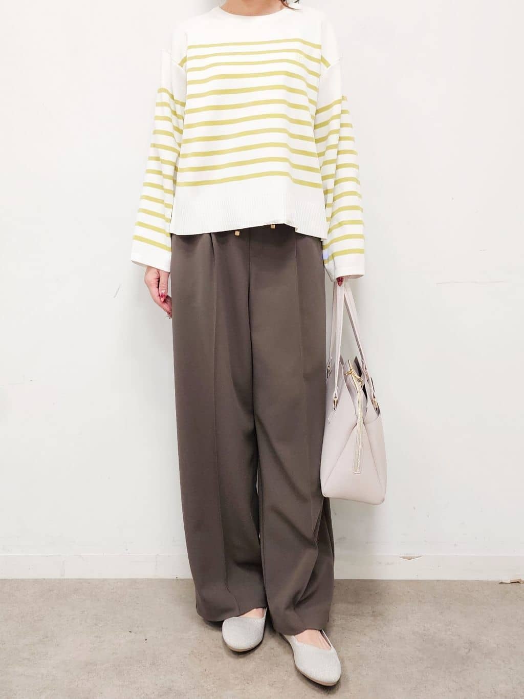 ゆゆさんの「SHOO･LA･RUE｜楽にきちんと見られたい　大人カジュアルボーダーニット」を使ったコーディネート