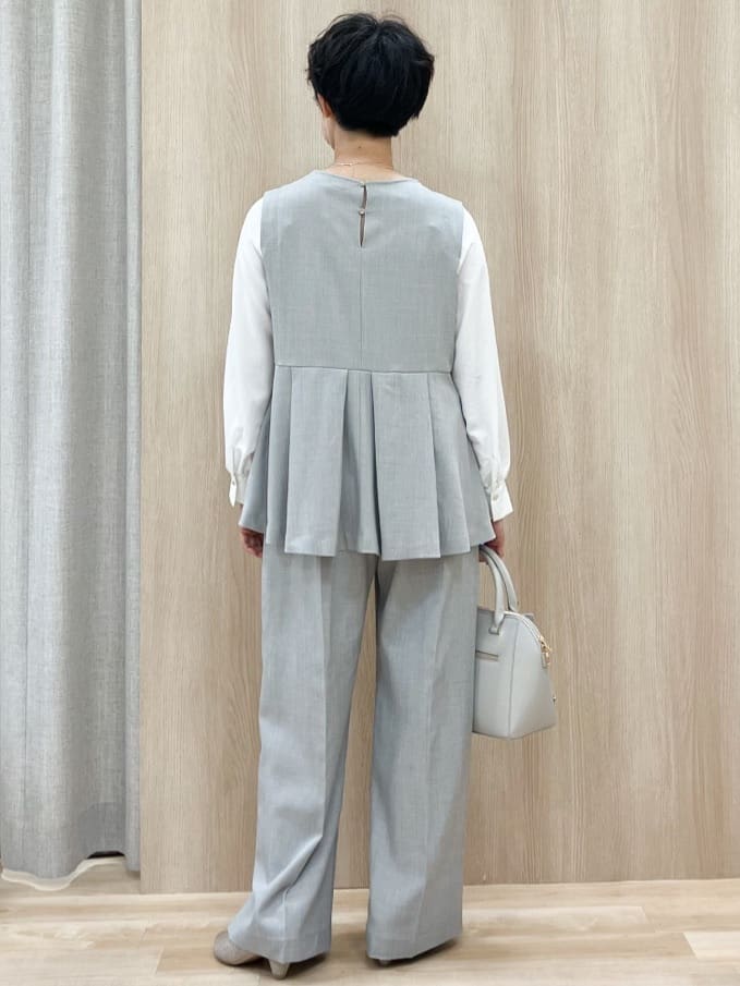 Keiさんの「grove｜【マシンウォッシュ/防シワ/S-3L】着回しできるカセット服ワイドパンツ」を使ったコーディネート
