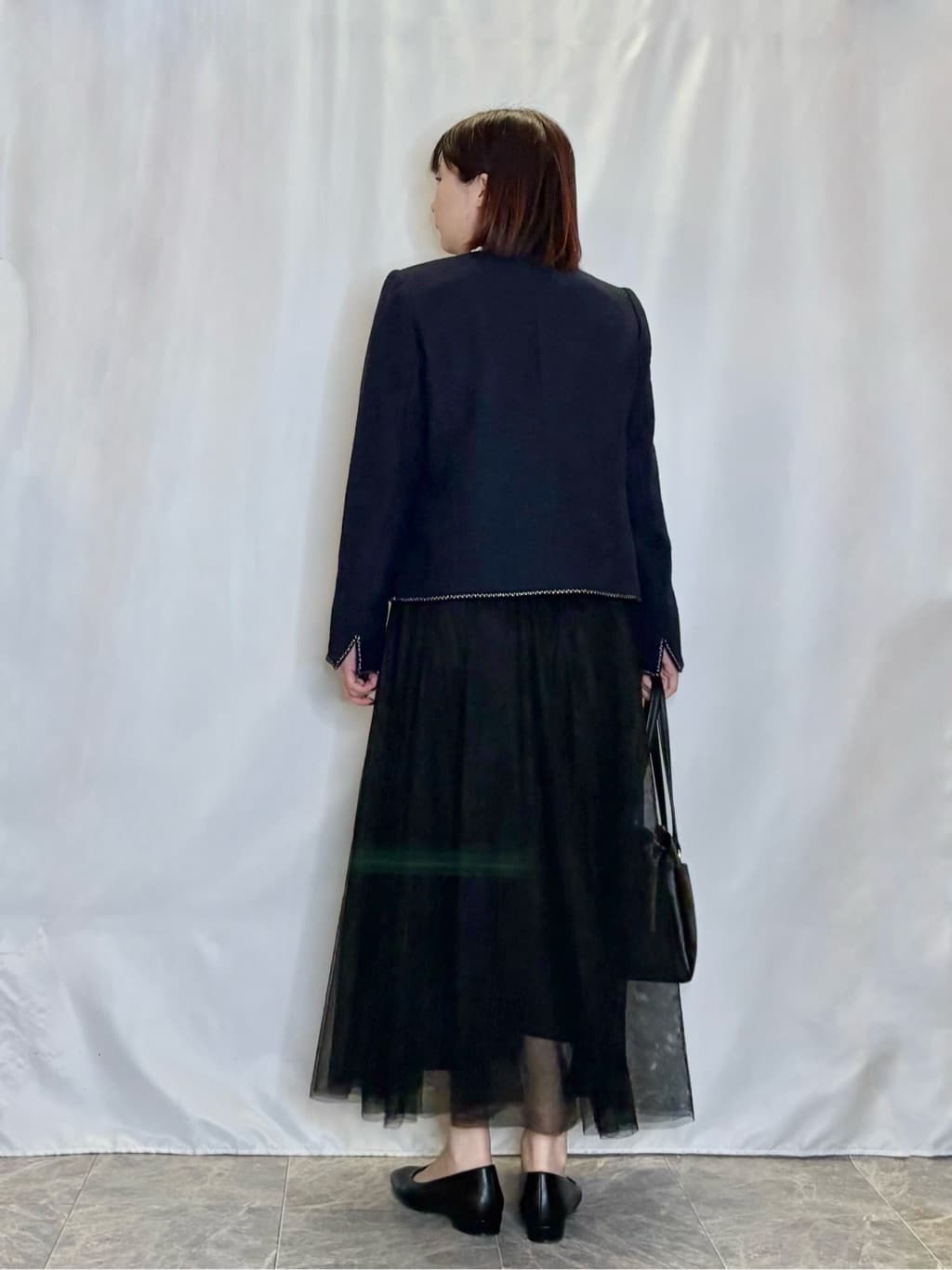 ネリさんの「SHOO･LA･RUE｜【洗濯機可】セレモニーからデイリーまで ふんわり軽やか チュールギャザースカート」を使ったコーディネート
