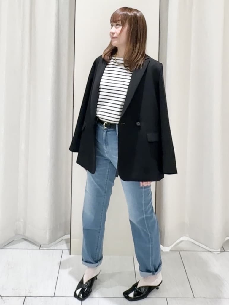 ʏᴜᴋɪᴋᴏさんの「UNTITLED｜◆【洗える/ストレッチ性】ダブルブレストジャケット」を使ったコーディネート