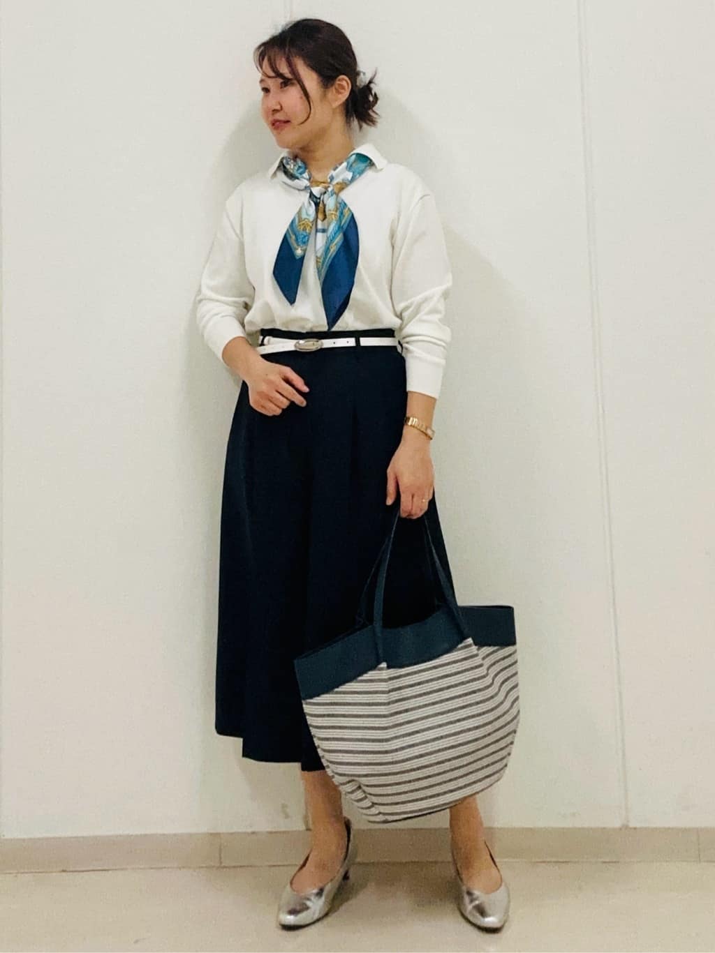 haseさんの「Reflect｜スキッパーネックニットプルオーバー」を使ったコーディネート