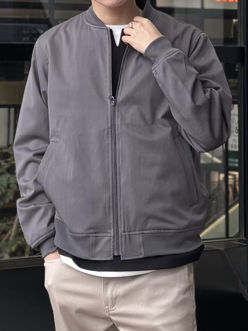 うらしーさんの「THE SHOP TK｜FLEX LINE ストレッチリブブルゾン　ストレッチ/防シワ/マシンウォッシャブル/セットアップ可」を使ったコーディネート