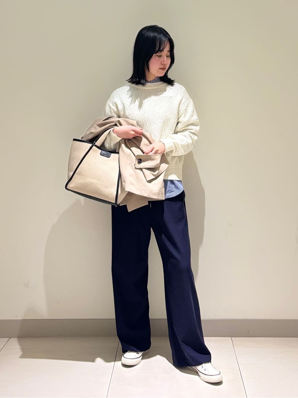 mayuさんの「Dessin｜【洗える】ローゲージコットンニット」を使ったコーディネート