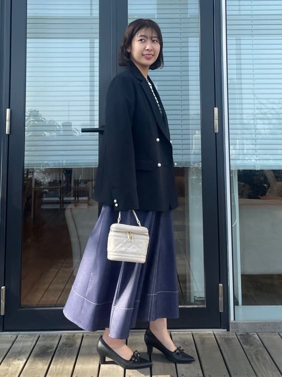 abeさんの「Couture brooch｜【洗える・通勤】パール調ボタン テーラードジャケット」を使ったコーディネート