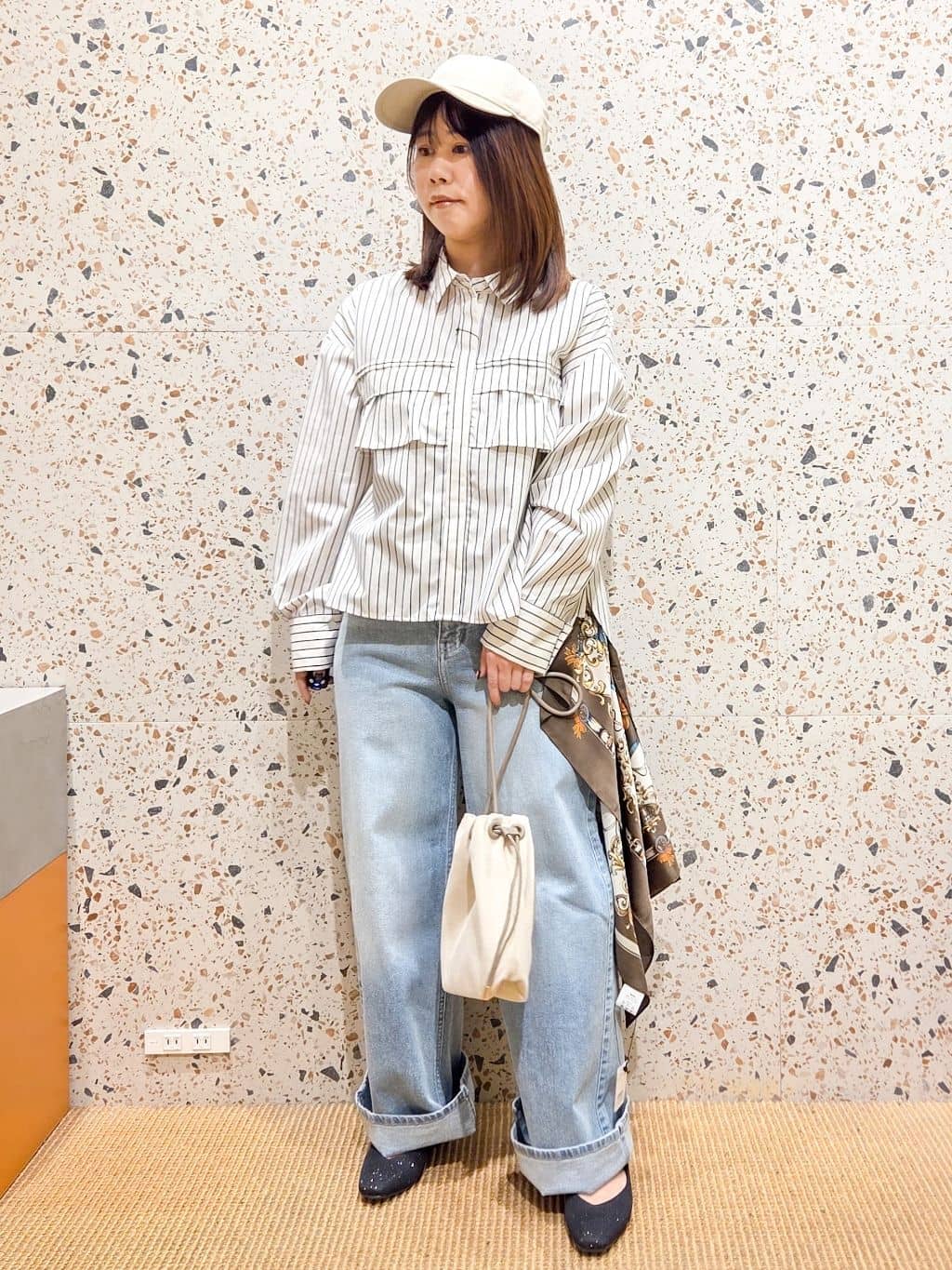 なつみさんの「OPAQUE.CLIP｜タックフリルシャツ【洗濯機OK】」を使ったコーディネート