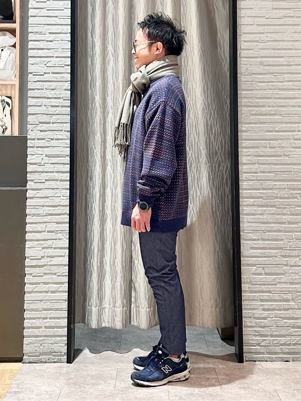 KENJI Iさんの「THE SHOP TK｜バーズアイグラデーションニット 洗濯機OK／ユニセックスでおすすめ！」を使ったコーディネート