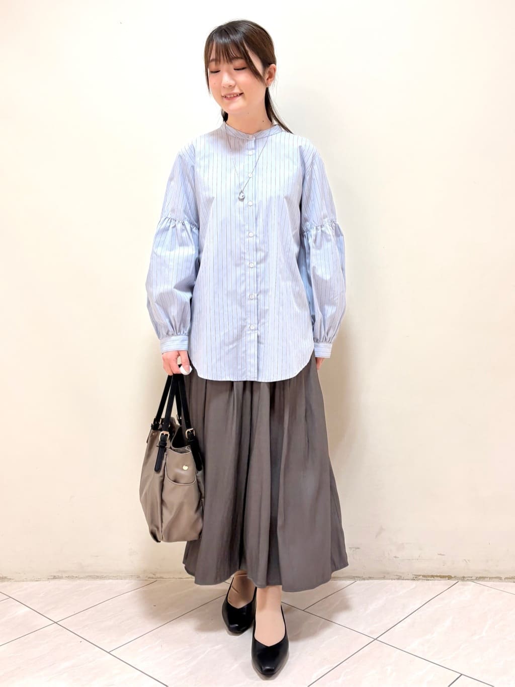 mikiさんの「Reflect｜【レイヤードにおすすめ◎】バンドカラーボリュームスリーブシャツ」を使ったコーディネート