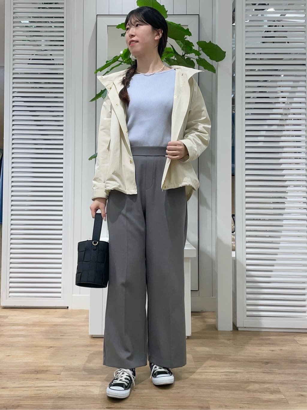 KANNAさんの「Dessin｜【洗える】ボートネックリブニット」を使ったコーディネート