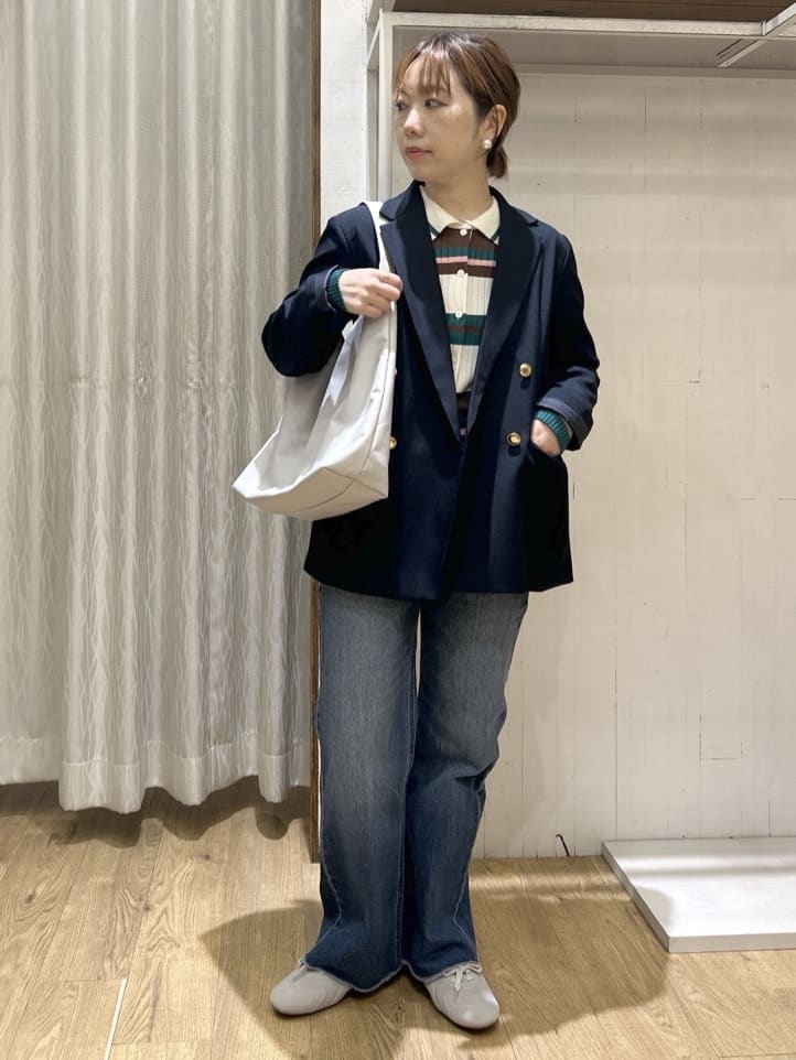 ga_riさんの「THE SHOP TK｜【通勤にもデイリーにも】CAVIAN 金ボタンダブルブレストジャケット」を使ったコーディネート
