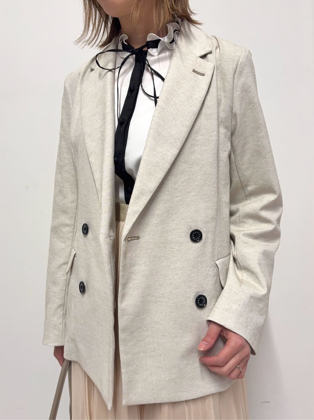 Nishijimaさんの「DRESSTERIOR｜【セットアップ可/吸水速乾/ウォッシャブル】リネンブレンドオックスダブルジャケット」を使ったコーディネート