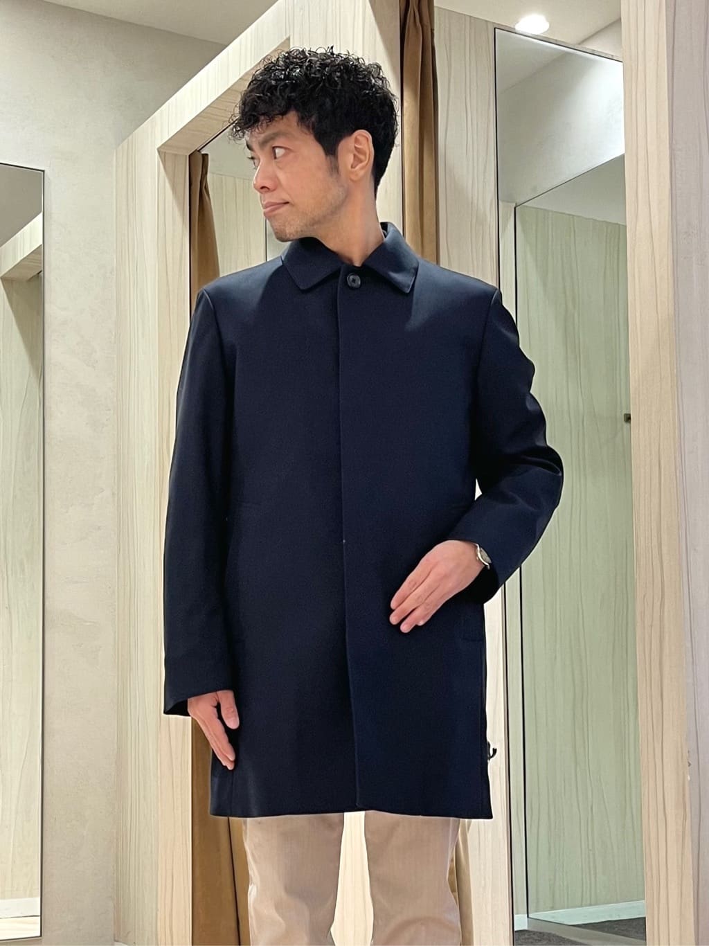 URAさんの「TAKEO KIKUCHI｜【ダウンライナー付き】メランジ ステンカラー コート」を使ったコーディネート