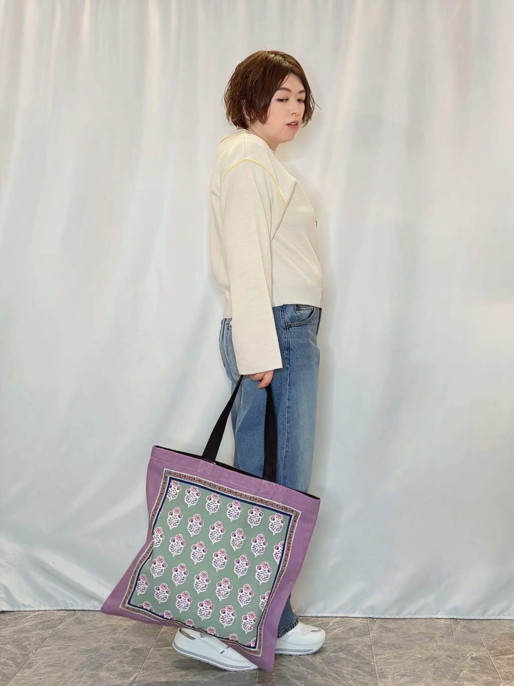 たみさんの「SHOO･LA･RUE｜ダブルフェイス配色ニット」を使ったコーディネート