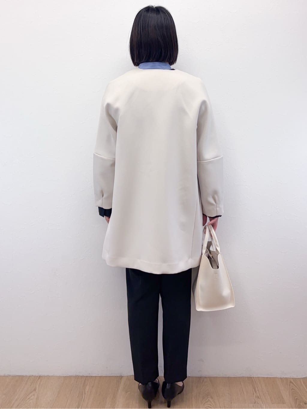 Takeさんの「OPAQUE.CLIP｜《通勤／セットアップ対応》 Vネックジャケット／ダブルクロス【洗濯機OK】」を使ったコーディネート