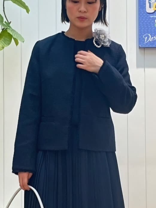 mikaさんの「Dessin｜ツイードクルーネックジャケット」を使ったコーディネート