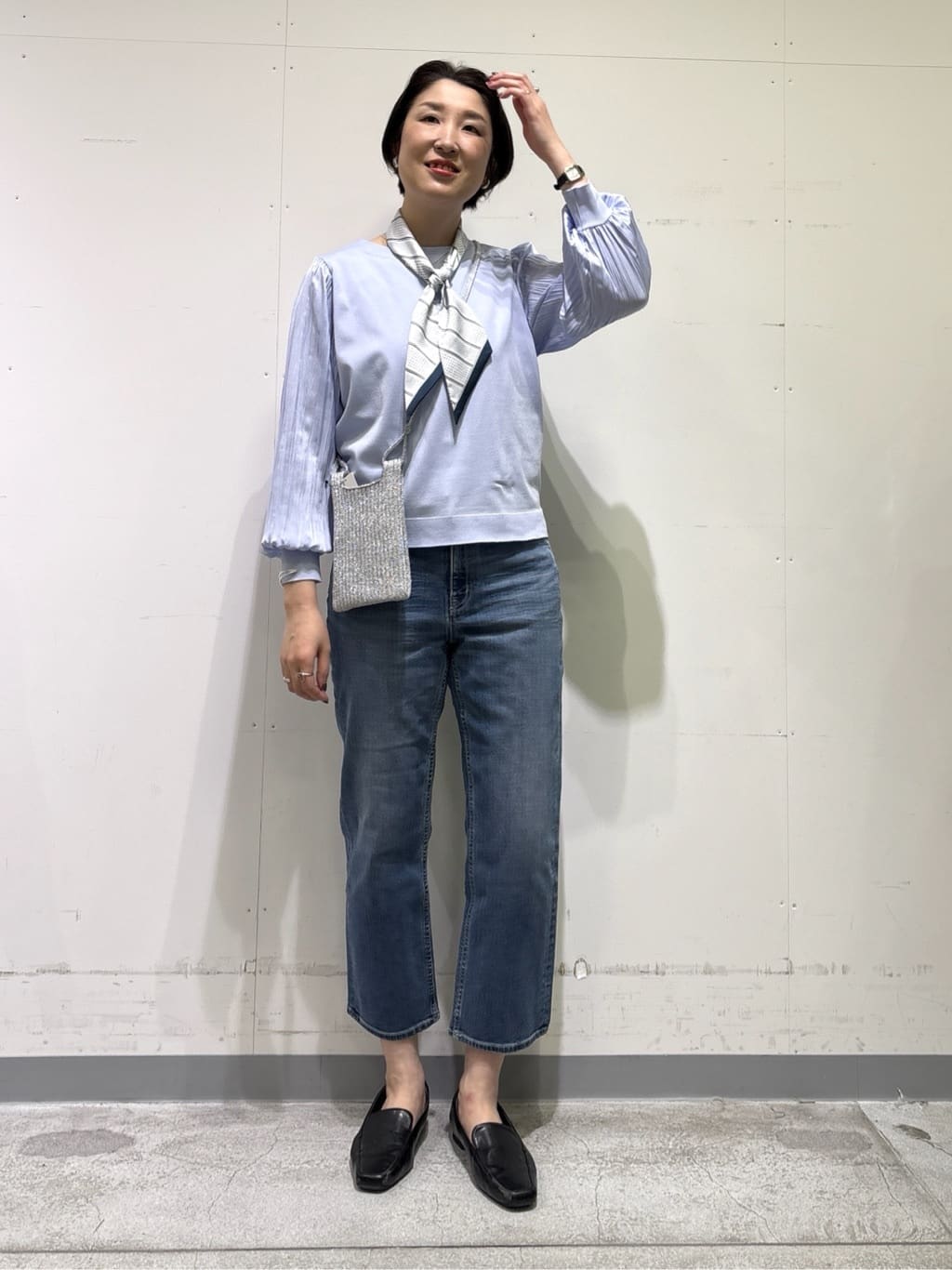 yuriさんの「INDIVI｜【洗える／華やか】袖プリーツニット」を使ったコーディネート